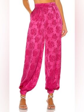 Ronny Kobo Collection Royal Blue Kristine Floral Jacquard Balloon hem Pants